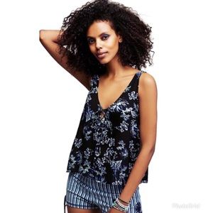 Free People The Rose Tie Front Crop Top Cami